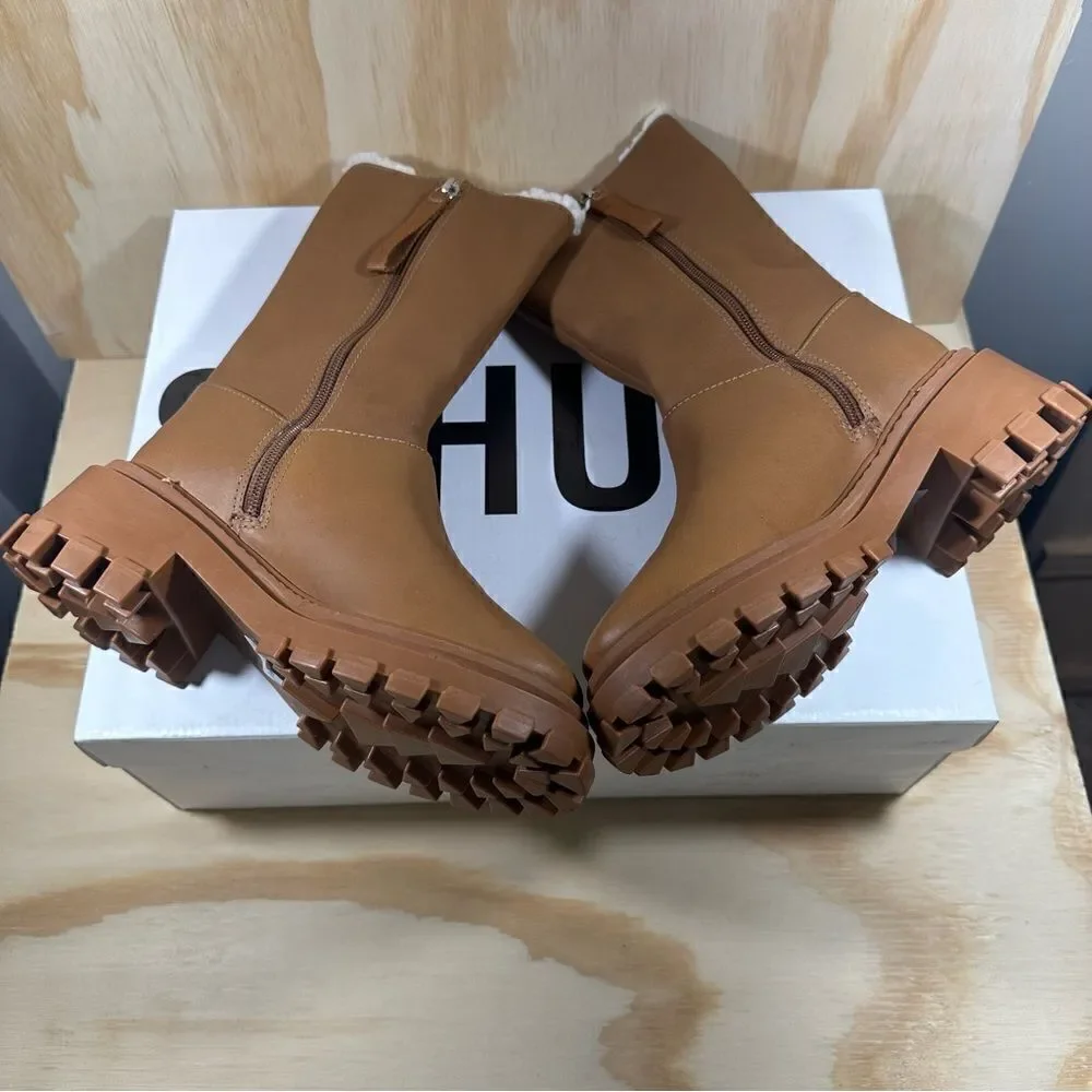 Schutz Juany Brown Platform Winter Boots Women’s Size 5 New